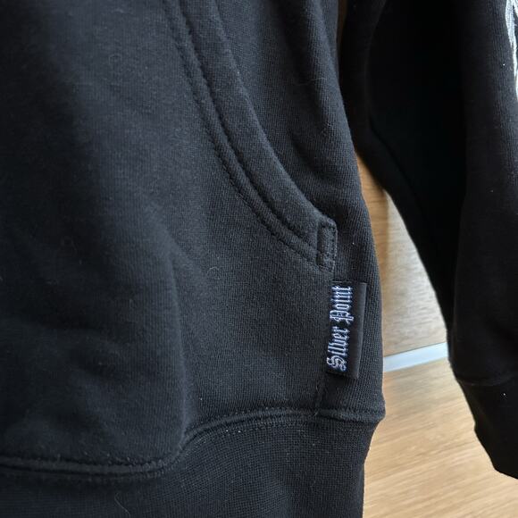 Vintage Silver Point Hoodie Black size Small Child’s Embroidered Grunge - Picture 3 of 6
